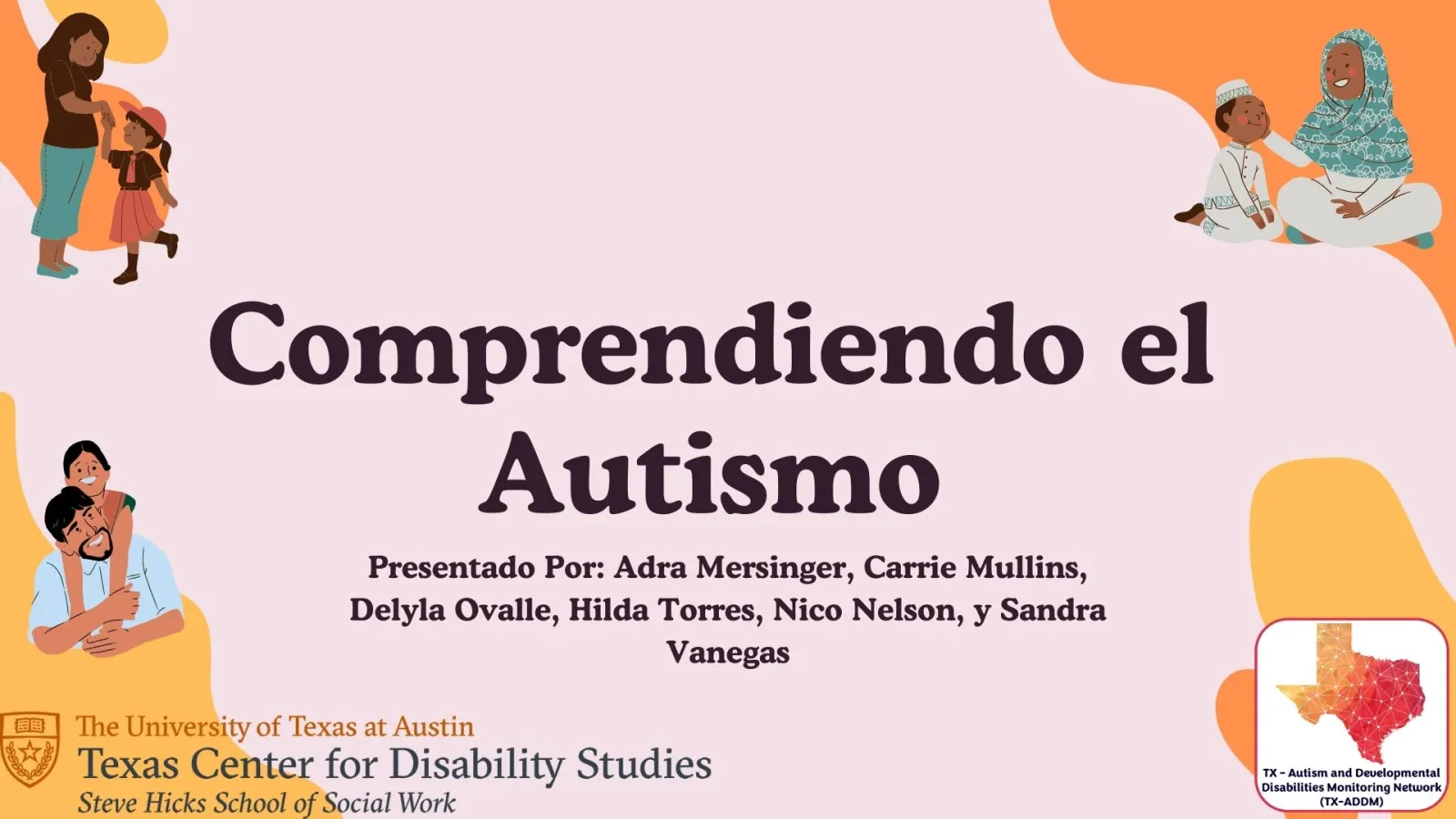 Carta principal "Comprendiendo el autismo" PowerPoint presentacion