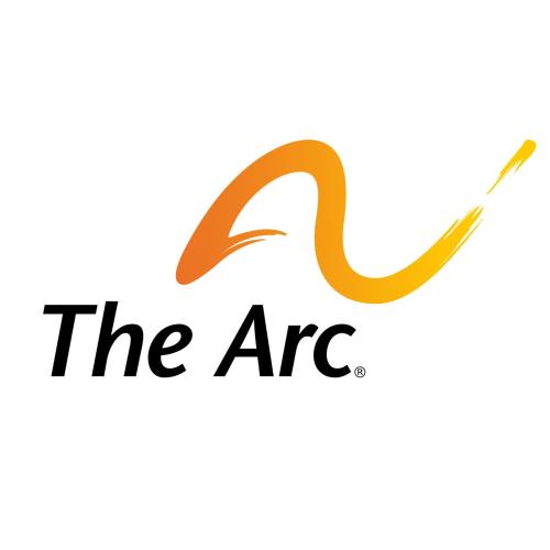 Black letters spelling "the arc" with a yellow and orange squiggle at the top